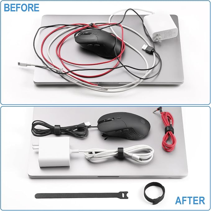 200 PCS 8 Inches Reusable Cable Ties | Adjustable Cord Wraps, Cable Straps | - Image 3