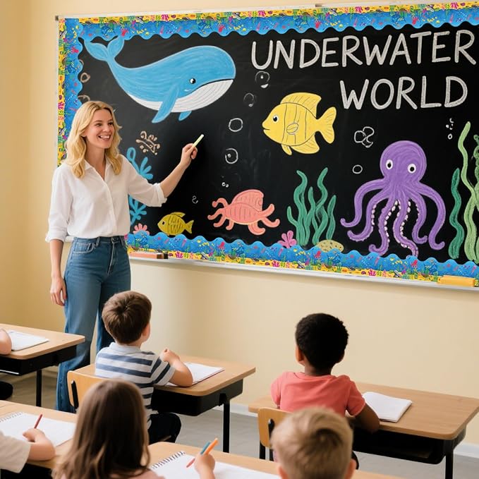 69Ft Ocean Bulletin Board Borders Summer Under The Sea Trimmer Stickers Fish - Image 4