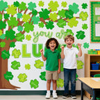 Whaline 99 Pcs St. Patrick's Day Tree Bulletin Board Decoration Green Shamrock - Image 7