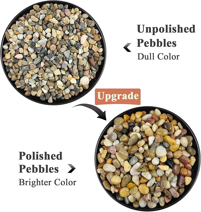 FANTIAN 5 lbs Polished Pebbles, 3/8 Inch Pea Gravel - Image 3