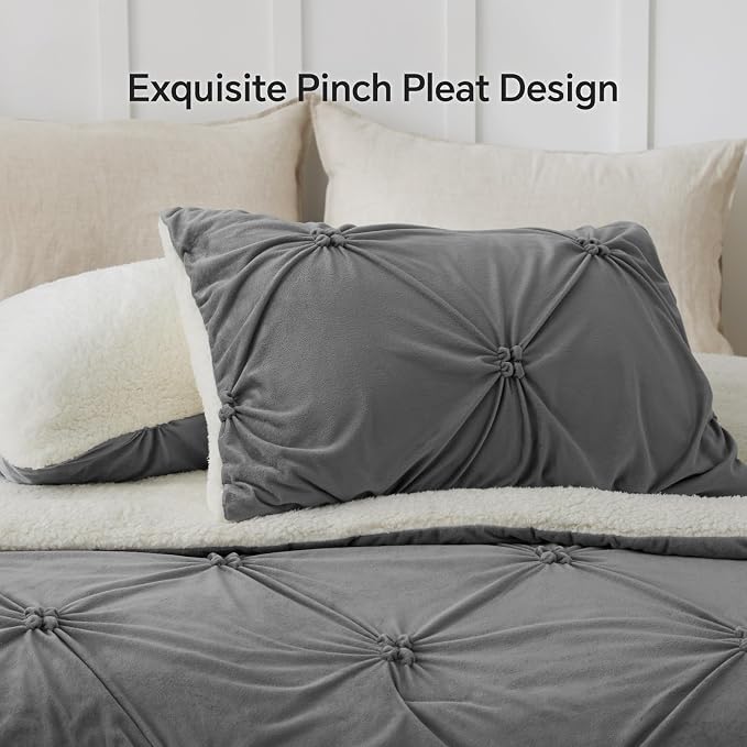 BEDELITE Pintuck Fluffy King Size Comforter Set - Image 4