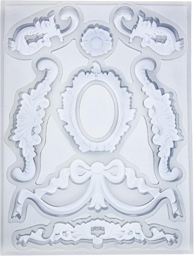 Art Mold for Polyclay Air Dry Clay Plaster, Wreath and Frame - Image 3