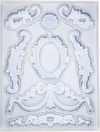 Art Mold for Polyclay Air Dry Clay Plaster, Wreath and Frame - Image 3