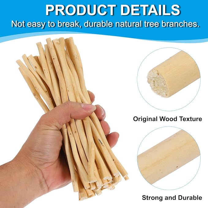 PATIKIL 60 Pcs / 50cm Wood Log Sticks, 0.2-0.5inch in Diameter Natural Driftwood - Image 3