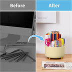 Marbrasse Desk Organizer, 360-Degree Rotating Pen Holder, Desk Organizers and - Image 7