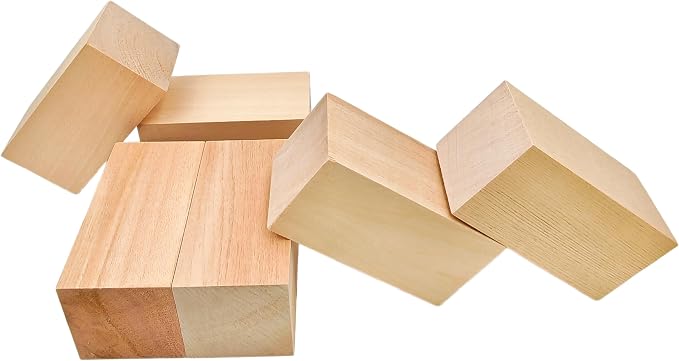 6Pcs Unfinished Basswood Blocks-2x2x4 Inch Rectangular Linden Wood Blocks - Image 5