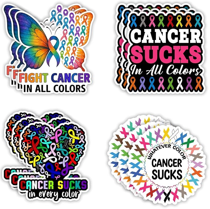 MAIANEY Cancer Awareness Stickers, Whatever Color Cancer Sucks Sticker by Maianey