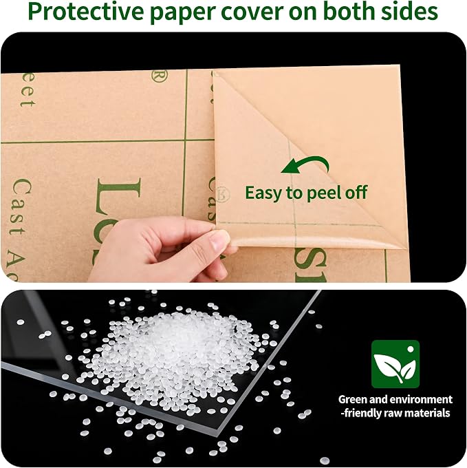 2 Pieces 8 x 10 Clear Acrylic Sheets Blank Acrylic Signs, 1/8 inch Thick - Image 4