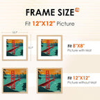FIXSMITH 12x12 Picture Frame Natural Set of 2, Photo Frame - Image 2