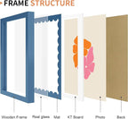 8x10 Picture Frame with Real Glass, Wooden cute 8 x 10 Photo Frame with Wavy Mat - Image 5