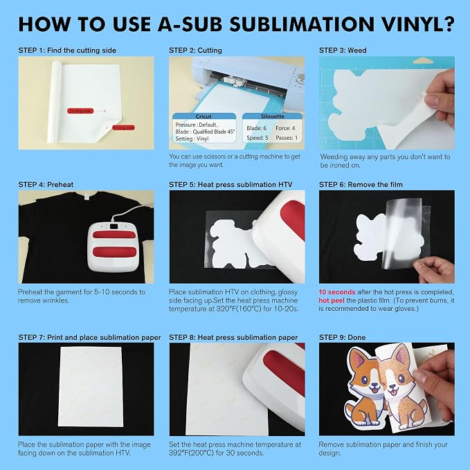 A-SUB Sublimation HTV for Dark and Light Fabric - Image 4