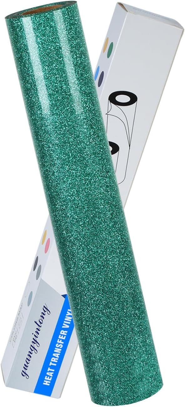 guangyintong Heat Transfer Vinyl Glitter Green HTV Rolls, Glitter HTV Vinyl by guangyintong
