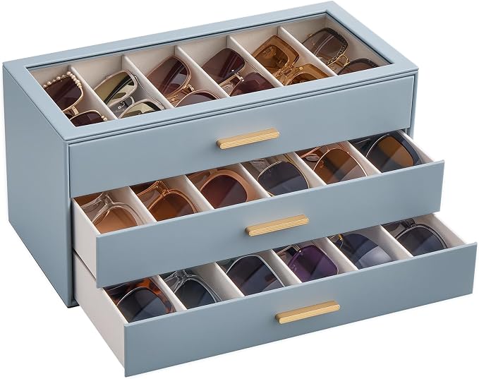 Lolalet Sunglasses Storage Box for Women, Eyewear Eye Glass Organizer by Lolalet