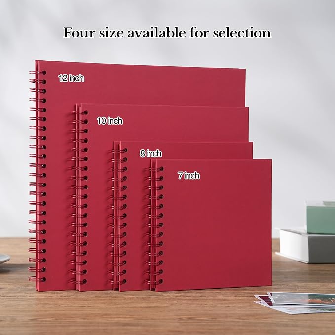 potricher 7 x 7 Inch DIY Scrapbook Album 40 Pages Hardcover Kraft Paper Scrap - Image 6