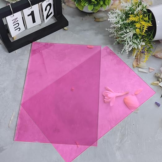 Pink Acrylic Sheets 8 * 12 inch 1/8" Thick Red Transparent Cast Acrylic - Image 4