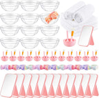 Teenyyou 12 Set Tie Dye Pink Spa Party Supplies by Teenyyou