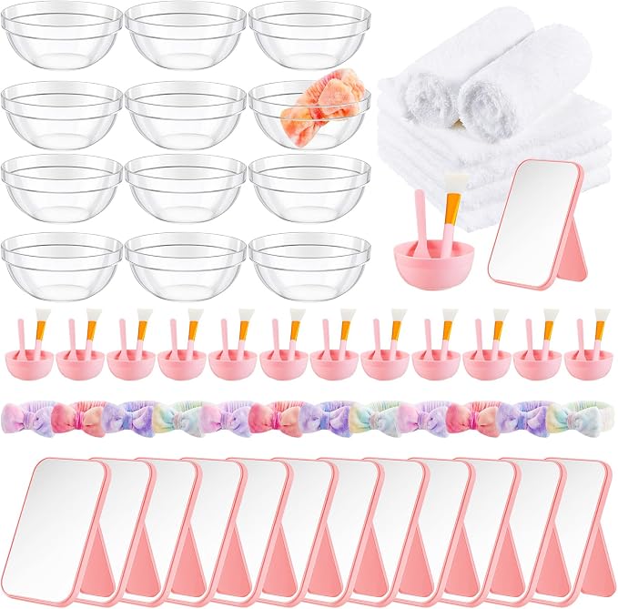 Teenyyou 12 Set Tie Dye Pink Spa Party Supplies by Teenyyou