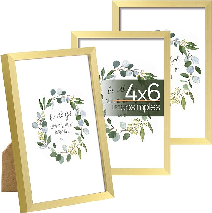 upsimples 4x6 Picture Frame Set of 3, Made of High Definition Glass by upsimples