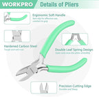 WORKPRO Jewelry Pliers Set, 3-Piece Mini Jewelry Tool Kit—Purple Needle Nose - Image 4