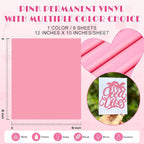 Tintnut Flamingo Pink Permanent Vinyl 8 Sheets 12''x10'' Adhesive Vinyl | Solid - Image 2