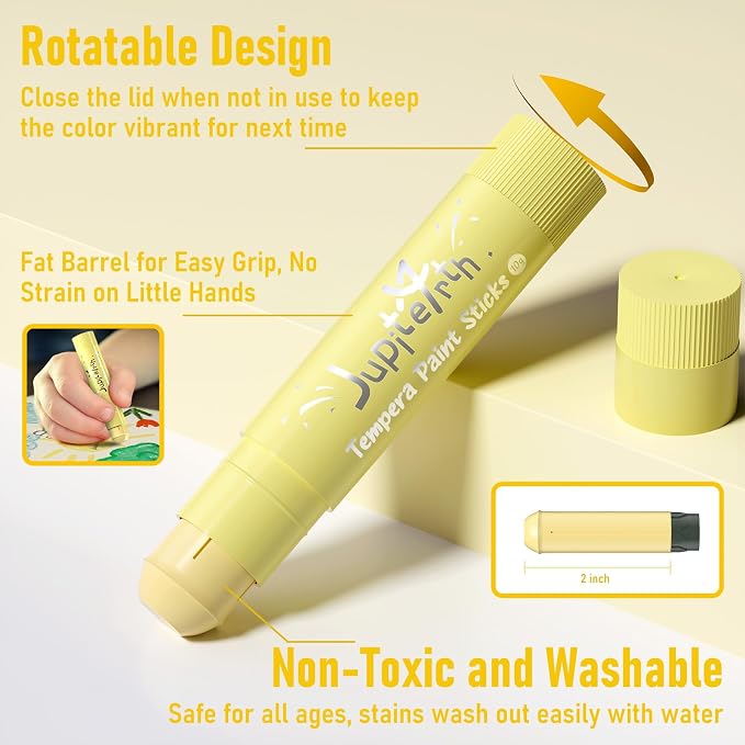 JUPITEARTH 24 Colors Tempera Paint Sticks - Image 9