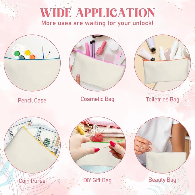 Legigo Blank Canvas Bag Zipper Pouch Makeup Bags Bulk - Image 5