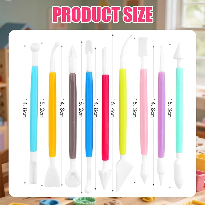 Basic Polymer Clay Tools, Clay Sculpting Tools Acrylic Roller Pin, Double-Ended - Image 3