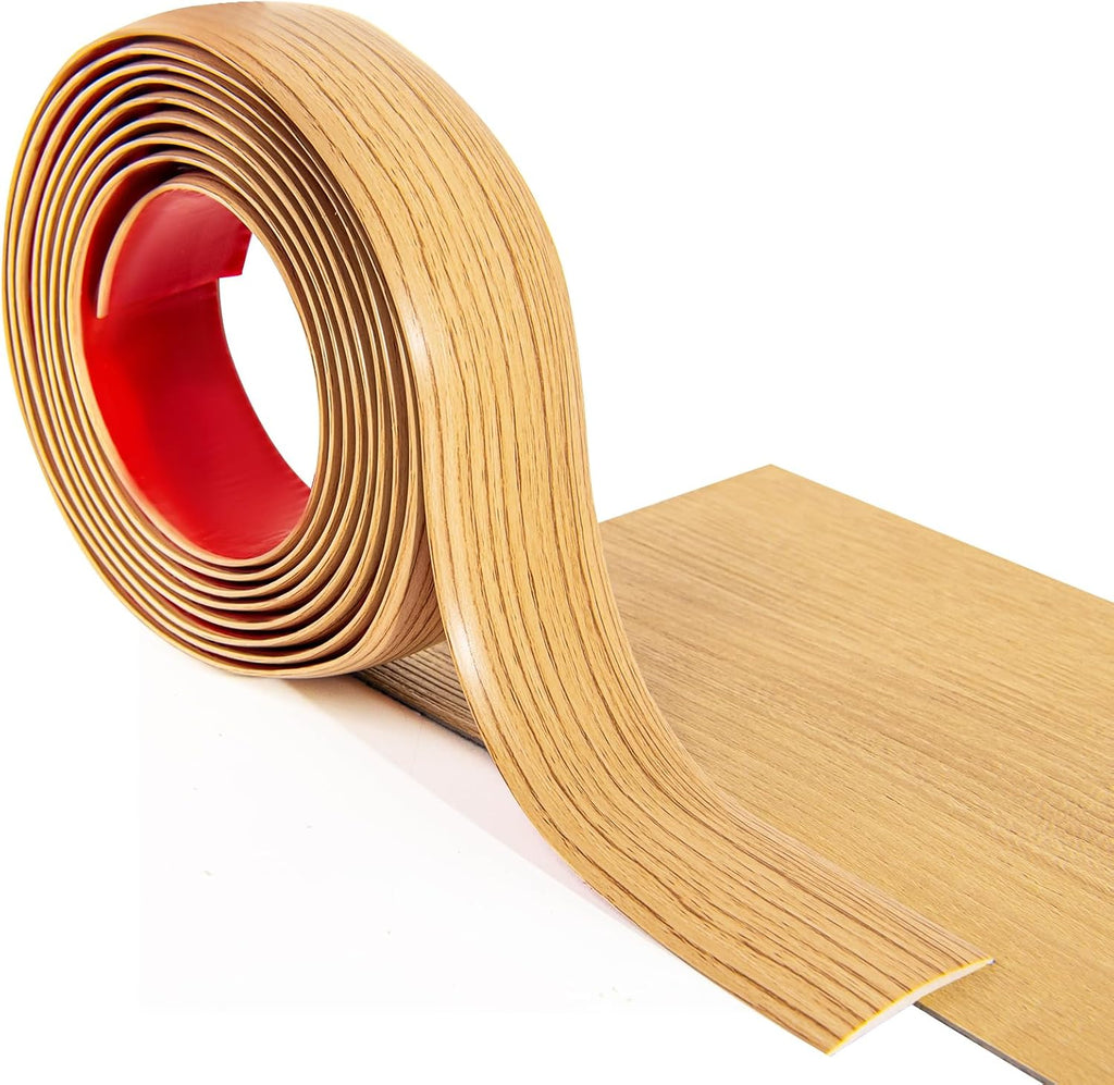 Art3d Self Adhesive Vinyl Floor Transition Strip Laminate Floor Strip Floor Flat Divider Strip for Joining Floor Gaps Carpet Threshold Transition Floor Tiles (4 FT, 1.57in, Aspen Yellow)