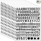 3040Pcs 20 Sheets Small Letter Number Stickers, 0.5inch Colorful Self-Adhesive by Unknown