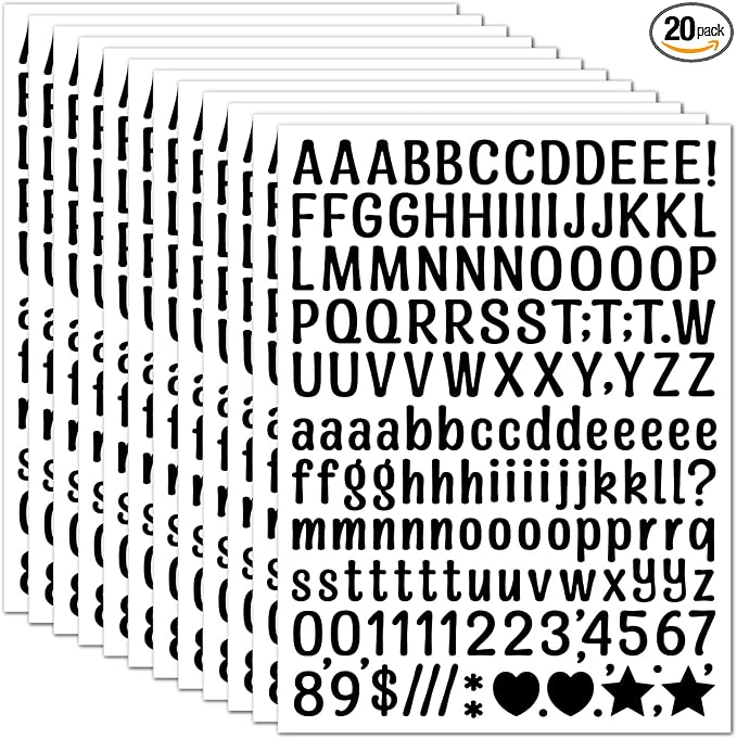 3040Pcs 20 Sheets Small Letter Number Stickers, 0.5inch Colorful Self-Adhesive by Unknown