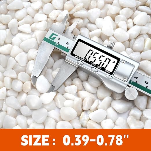 10 lb Natural Polished White Pebbles, 1/2 Inch Decorative White Rocks - Image 2