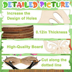 80PCS Unfinished Ornament Wood Crafts, Painting Blank Wooden Cutouts | 8 Styles - Image 3