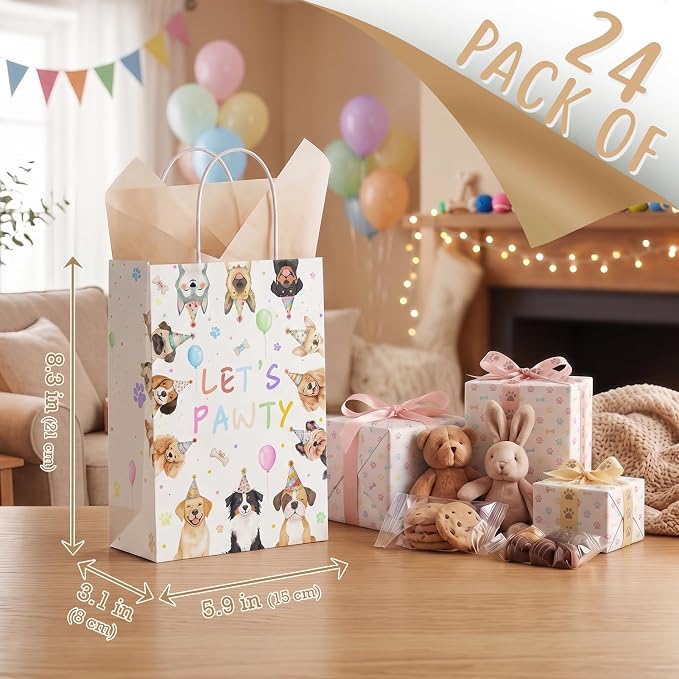 24 Pack Puppy Party Favor Bags, Puppy Gift Bags - Image 4