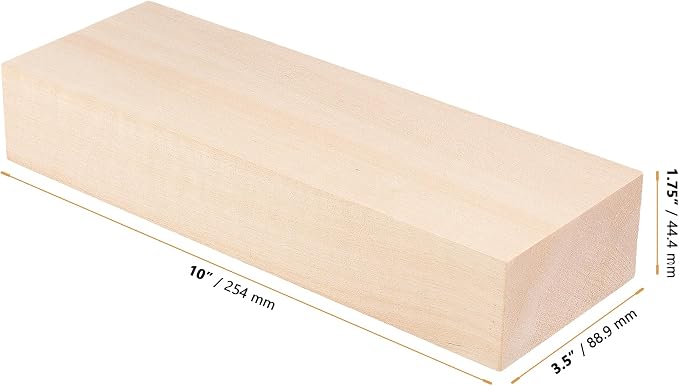 4 PCS 10x3.5x1.7 Inch Unfinished Wood Blocks, Wooden Rectangle Blocks Basswood - Image 2