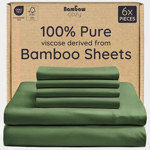Bambaw 100% Viscose Derived from Bamboo Sheets King Size Set – 6pcs Set of by Bambaw