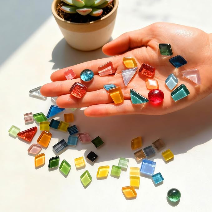 IcosaMro 2.2LB Mosaic Tiles for Crafts DIY Stepping Stone Project Supplies | - Image 6
