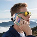 for Samsung Galaxy S25 Edge Case, Stained Glass Cactus Pattern Glossy 2 in 1 - Image 7