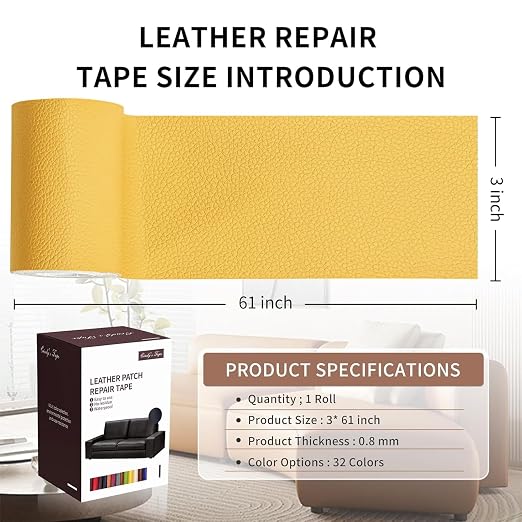 Leather Repair Patch Tape, Car Seat, Vinyl Leather Repair Kit - Image 2