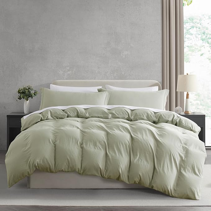 Nestl Light Sage Duvet Cover King Size by Nestl