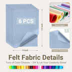 Dusty Blue Soft Felt Sheets for Crafts, 1.6mm Thick, Kids' Crafts, DIY Projects - Image 2