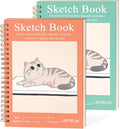 DSTELIN 2 Pack Mini Sketch Books, 7.5 x 5.1 Inch, Spiral Bound by DSTELIN