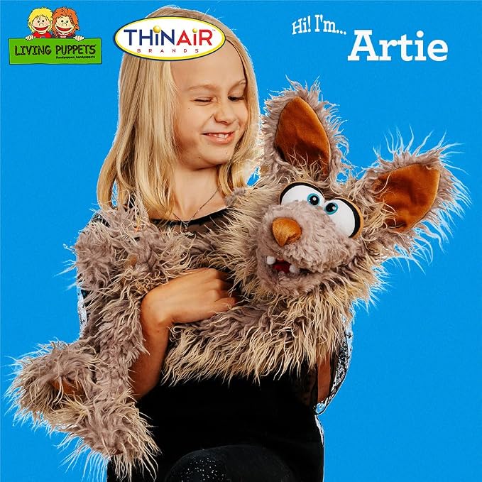 Living Puppets - Artie the Coyotte Large 27-Inch Plush Hand Puppet - Image 3