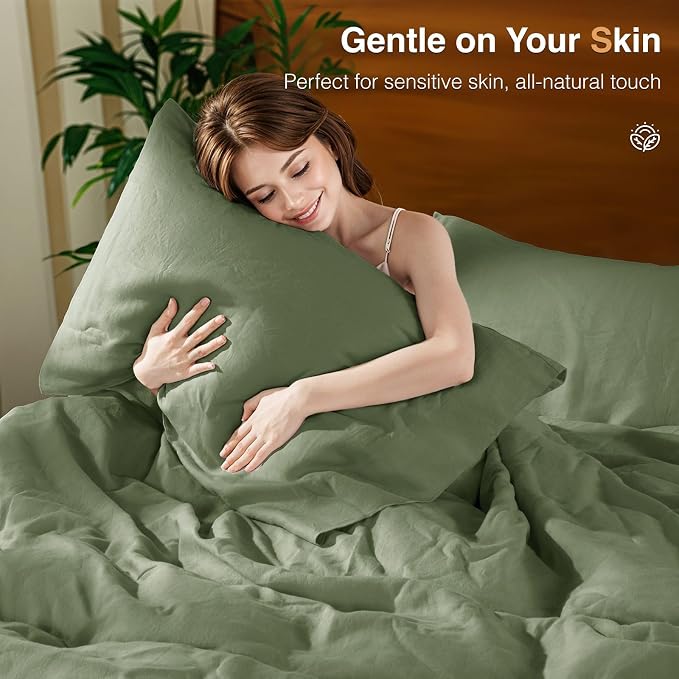 SONORO KATE 100% French Linen Duvet Cover Queen Size, Soft Breathable - Image 6