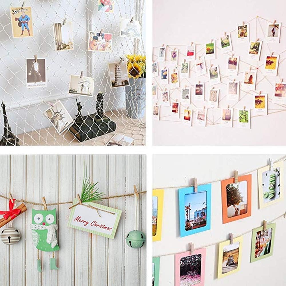 DurReus 50pcs Small Wood Clothes Pins Pegs Hangers Picture Display Art Crafts Clip Clamps String Wire Clothesline Party Office Decor Bright Blue