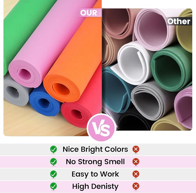Do²ping Pink Eva Foam Sheets roll, 6mm eva Craft Foam 49''x13.9'' High Density - Image 3