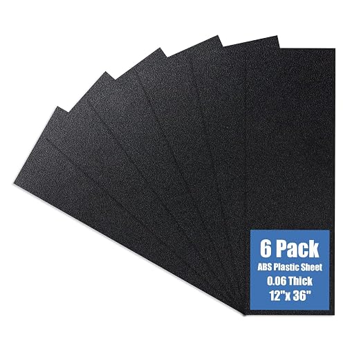 Plastic Sheet 12" x 36" x 0.06", Abs Plastic Sheets 6 Pack by KINLINK