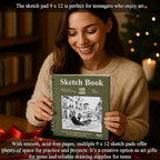 9 x 12 Sketchbook, 68lb/100gsm Sketch Pad 100 Sheets Spiral Bound Acid Free - Image 6