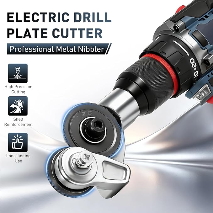 Metal Nibbler Drill Attachment, Heavy-Duty Sheet Metal Cutter - Image 2