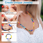 XSEINO About 1200pcs 6mm Crack Glass Beads Bracelet Making Kit, 24 Style Crack - Image 4