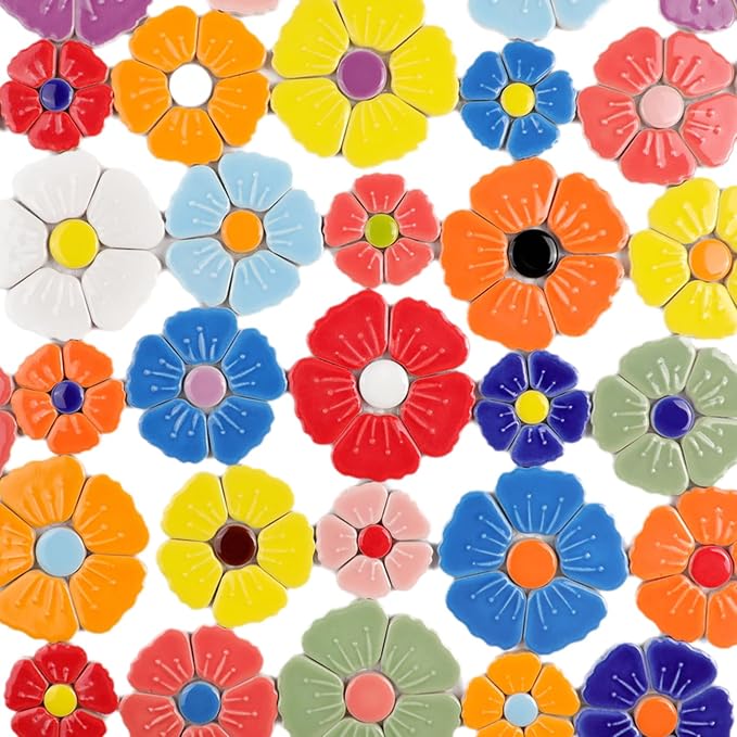 454g DIY Craft Ceramic Mosaic Tiles Flower Animal Mosaic Insect by BuenoarteMosaicStone